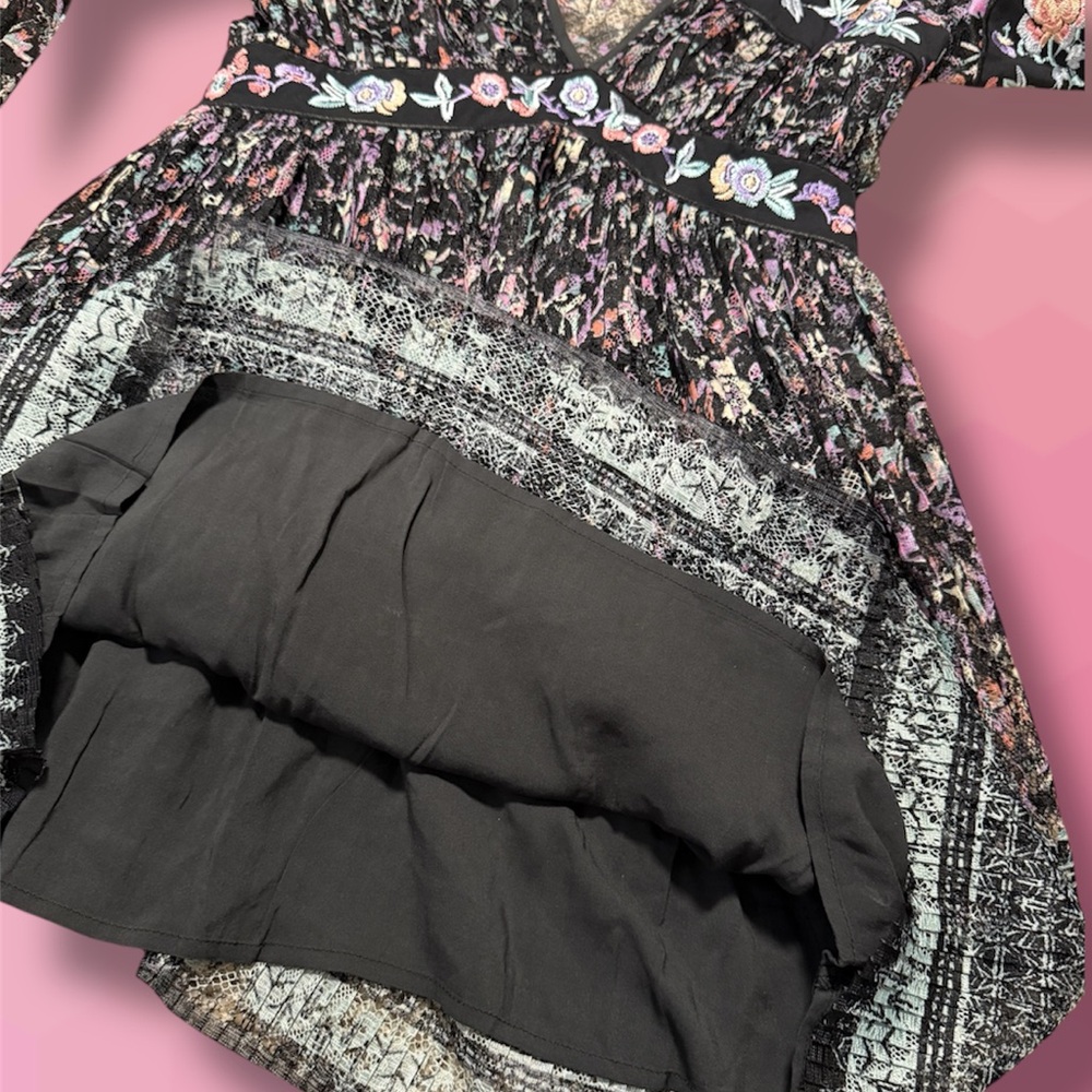 NWT Free People Black Floral Dress - Picture 6 of 9